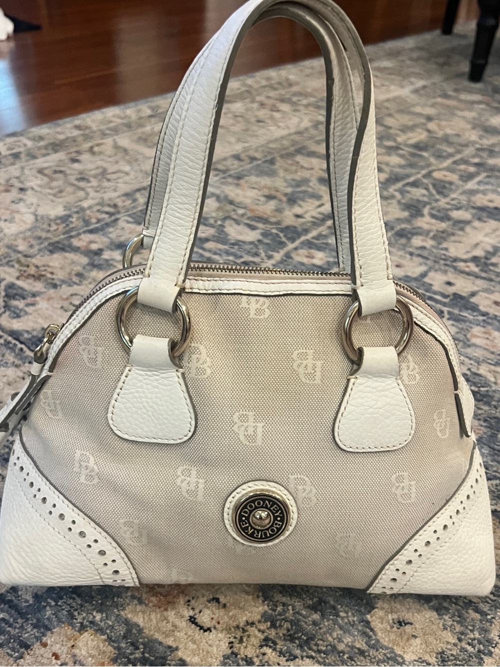 Dooney & Bourke White  Logo Dome Satchel